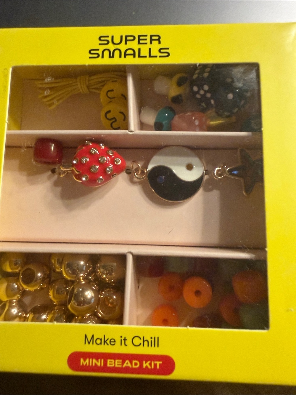 Super Smalls Make It Chill Kids Bead Kit - Yellow with Red & Black Accents